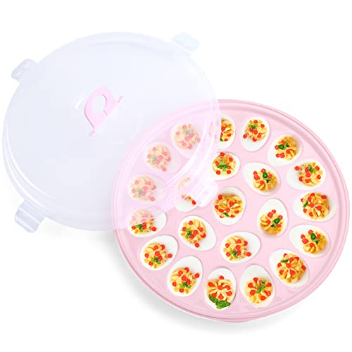 HANSGO Deviled Eierbehälter mit Deckel, Deviled Eierplatte, Halter Tabletts mit 22 Schlitzen für Urlaub, Party und Zuhause, Küche, Rosa HANSGO Deviled Eierbehälter mit Deckel, Deviled Eierplatte, Halter Tabletts mit 22 Schlitzen für Urlaub, Party und Zuhause, Küche, Rosa von HANSGO
