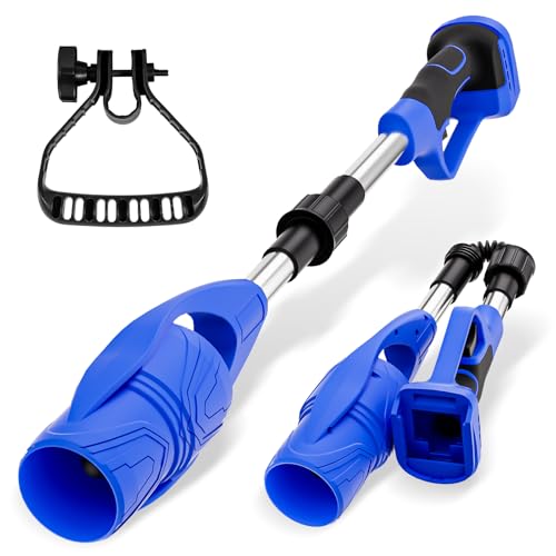 HANSILK Faltbarer & Leichter Akku-Laubbläser(ohne Akku) 63 m/s Luftgeschwindigkeit 600 CFM Luftvolumen kompatibel mit 18V AkkuKompaktes Laubgebläse Staubbläser für Rasen/Hof/Gehweg/Garage Blau von HANSILK