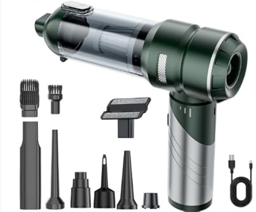 HANSILK Handstaubsauger Akku Kabellos 4 in 1 16000PA Mini Staubsauger Faltbarer Auto Staubsauger Stark mit 3 Gang 80000 Umin Bürstenlosem Motor für Auto Küche Sofa Büro Tierhaare Hausreinigung von HANSILK