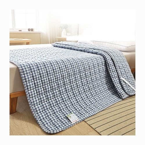 HANSULAN Baumwolle Mattress Topper Zum Schutz des Bettes Vor Flecken, rutschfest Dirt-Repellent Matratzenschoner Waschbar Gesteppt Matratzenauflage for Full Twin Queen King-150x200cm von HANSULAN