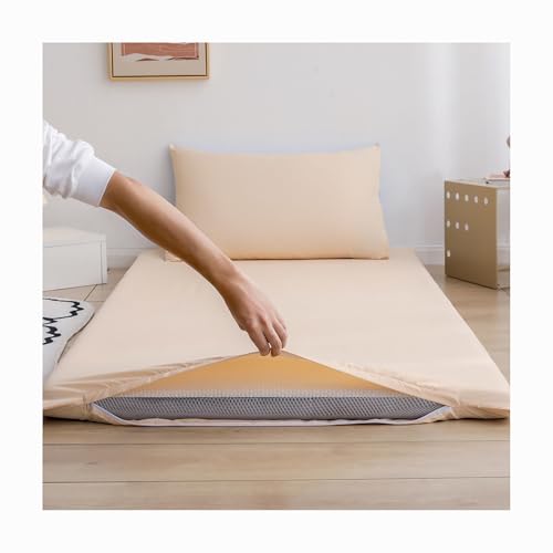 HANSULAN Japanische Futon Matratzenbezug Mit Reißverschluss Für Zwilling Voll Königin König, Weich Waschbar Matratzenschutzhülle Staubschutz Für Heimat Student Wohnheim-Gelb-180x200cm HANSULAN Japanische Futon Matratzenbezug Mit Reißverschluss Für Zwilling Voll Königin König, Weich Waschbar Matratzenschutzhülle Staubschutz Für Heimat Student Wohnheim-Gelb-180x200cm von HANSULAN