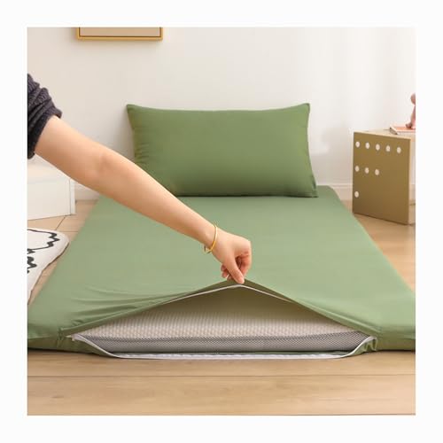 HANSULAN Japanische Futon Matratzenbezug Mit Reißverschluss Für Zwilling Voll Königin König, Weich Waschbar Matratzenschutzhülle Staubschutz Für Heimat Student Wohnheim-Grün-120x200cm HANSULAN Japanische Futon Matratzenbezug Mit Reißverschluss Für Zwilling Voll Königin König, Weich Waschbar Matratzenschutzhülle Staubschutz Für Heimat Student Wohnheim-Grün-120x200cm von HANSULAN