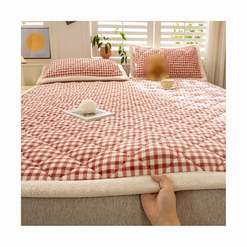 HANSULAN Samt Plüsch FutonMatratze Topper Für Einzel Doppel, Warm Gemütlich Matratzenauflage Mit Elastischen Eckbändern Faltbar rutschfest Futon Bett-Rosa-200x220cm HANSULAN Samt Plüsch FutonMatratze Topper Für Einzel Doppel, Warm Gemütlich Matratzenauflage Mit Elastischen Eckbändern Faltbar rutschfest Futon Bett-Rosa-200x220cm von HANSULAN