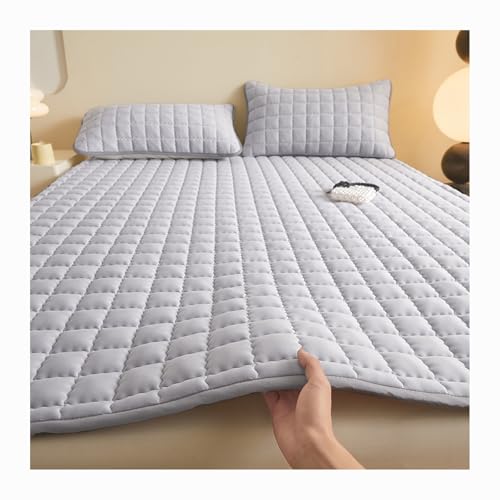 HANSULAN Wasserdicht Bettunterlagen, Weich Gemütlich Matratzenauflage Ultra Saugfähig Wiederverwendbar Inkontinenzeinlagen Für Múltiples Tamaños Bett, Waschbar-Hellgrau-200x220cm von HANSULAN