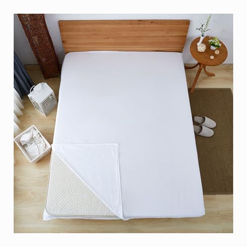 HANSULAN Weich Futon Matratzenbezug Mit Reißverschluss, Waschbar Abnehmbare Matratzenschutzhülle Staubschutz Für Japanische FutonMatratze Tatami Bodenmatratze-Weiß-120x200cm von HANSULAN