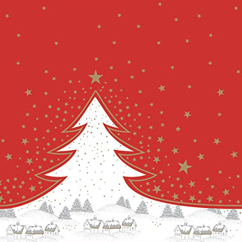 HANTERMANN Servietten Weihnachten rot Premium AIRLAID STOFFÄHNLICH | 50 Stück | 40 x 40cm | 1/4 Falz | hochwertige, edle Weihnachtsservietten | Weihnachtsdeko | Made in Germany von HANTERMANN