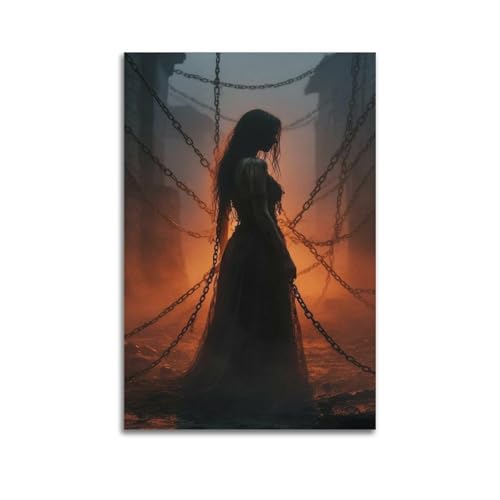 Dekorative Halloween-Gemälde, dunkle geheimnisvolle Dekoration, Wohnzimmer-Poster, künstlerisches Wandbild, modernes hängendes Dekor-Poster, 30 x 45 cm Dekorative Halloween-Gemälde, dunkle geheimnisvolle Dekoration, Wohnzimmer-Poster, künstlerisches Wandbild, modernes hängendes Dekor-Poster, 30 x 45 cm von HANTOTN