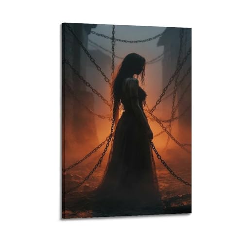 Dekorative Halloween-Gemälde, dunkle geheimnisvolle Dekoration, Wohnzimmer-Poster, künstlerisches Wandbild, modernes hängendes Dekor-Poster, 60 x 90 cm Dekorative Halloween-Gemälde, dunkle geheimnisvolle Dekoration, Wohnzimmer-Poster, künstlerisches Wandbild, modernes hängendes Dekor-Poster, 60 x 90 cm von HANTOTN