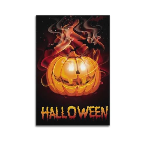 Dekoratives Gemälde mit flammendem Kürbis, dynamische, gruselige Dekoration, Wohnzimmer-Poster, künstlerisches Wandbild, modernes hängendes Dekor-Poster, 40 x 60 cm Dekoratives Gemälde mit flammendem Kürbis, dynamische, gruselige Dekoration, Wohnzimmer-Poster, künstlerisches Wandbild, modernes hängendes Dekor-Poster, 40 x 60 cm von HANTOTN