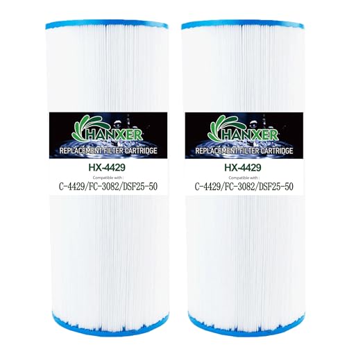 HANXER Spa-Filterkartusche ersetzt Unicel C-4429, DSF25-50, FC-3082, Nemco 30, Darlly 40302, 30 m² Whirlpool-Filter, 2 Stück von HANXER