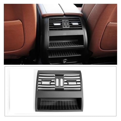 HANXIAO Auto-Innenleisten Für B&MW 5er F10 F11 F18 520i 523i 525i 528i 535i Frischluftauslass Für Klimaanlage Hinten Chrom Schlichtes Schwarzes Kühlergrill-Panel(Model A NO Chrome) von HANXIAO