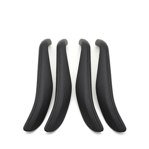 HANXIAO Autoinnenraumtürgriff Für B&MW 5er G30 G31 M5 F90 2018 2019 2020 2021 2022 2023 Ersatz Für Die Äußere Lederabdeckung des Linken Und Rechten Zuggriffs Innen Türgriff(Black 4pcs) von HANXIAO