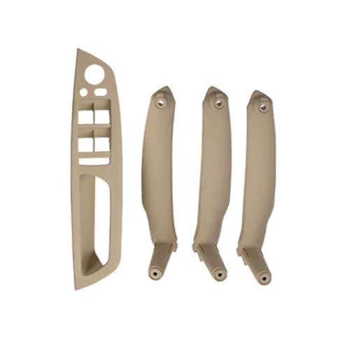 HANXIAO Autoinnenraumtürgriff Für B&MW E70 X5 SAV 2006-2013 Armlehne Auto Linker Vorderer Fahrersitz LHD Innentürgriff Innenverkleidung Zierleiste Innen Türgriff(Beige 4 Pcs) von HANXIAO