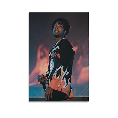 HANYING 21 Savage Performance Art Rapper Poster Gemälde auf Leinwand Wandkunst Poster Scrollen Bild Druck Wanddekoration Home Poster 30 x 45 cm von HANYING