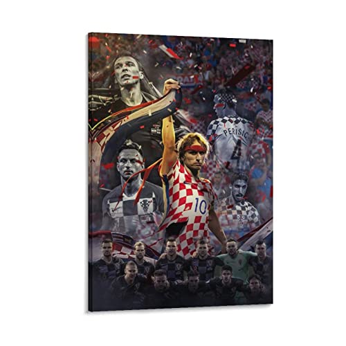 HANYING Luka Modrić Kunst, Fußballspieler, Mittelfeld-Poster, Bilddruck, Leinwand, Poster, Wandfarbe, Kunst, Poster, Dekoration, moderne Heimkunstwerke, 30 x 45 cm von HANYING