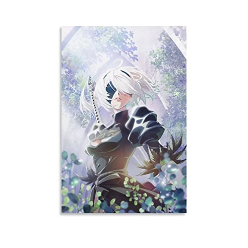 HANYING Poster Nier Automata Ver1.1a Boy Anime Kunst Poster Malerei Leinwand Wandkunst Wohnzimmer Poster Gemälde 30 x 45 cm von HANYING