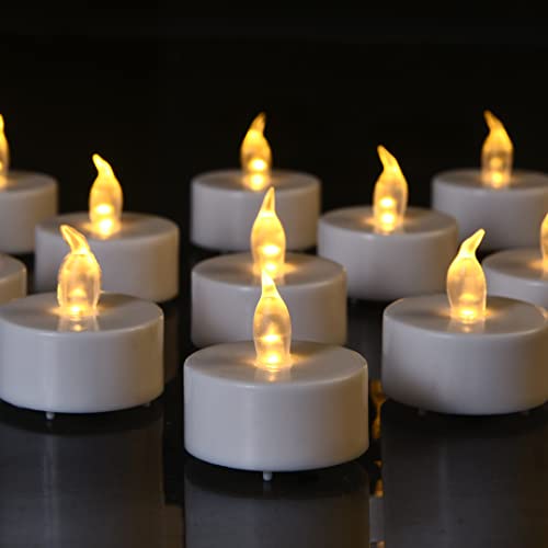 HANZIM LED Kerzen, 50 PACK LED Teelichter Kerzen flammenlos hell blinkend elektrische Gefälschte Kerze nach Hause Weihnachtsschmuck Hochzeitstisch Geschenk im Freien von Hanzim