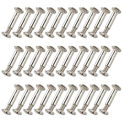 HAOBIN 30 StüCk M6 Furniture Connector Screw Sleeve Screws Furniture Screws With Sleeve Cabinet Connector Connecting Screws Furniture Thread Connecting Screw Befestigungsschrauben Zur MöBelbefestigung von HAOBIN