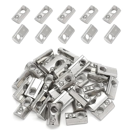 HAOBIN 30 StüCk Nutensteine Nutmuttern T Nut T Nutensteine Gleitmutter Aus Verzinktem Stahl Mit Federkugel T-Gleitstein,Verwendet FüR Aluminiumprofil-Extrusionsnut Der Serie 4040 Mit 8-Mm-Nut (4040M8) von HAOBIN