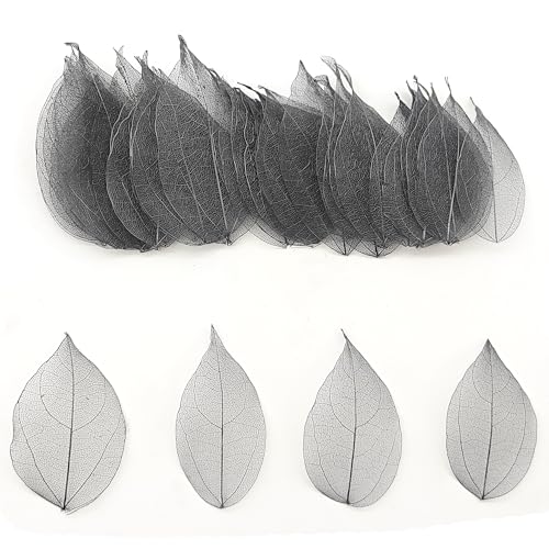 50 StüCk KüNstliche BläTter Deko KunstbläTter Deko Fake Leaves BläTter Girlande Basteln Trockene BläTter Getrocknete BläTter Verwendet FüR Diy Handwerk Scrapbook Kartenherstellung (Dunkelbraun) von HAOBIN