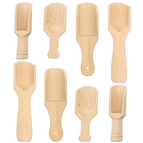 HAOBIN 8 StüCk Klein Teeschaufel Holz Mini HolzlöFfel Kleine HolzlöFfel GewüRzschaufel GewüRzlöFfel Holz KüChe Schaufel Mini Holzschaufel Salz Hochwertige KüChenutensilien Aus Holz FüR Mehl GewüRz Tee von HAOBIN