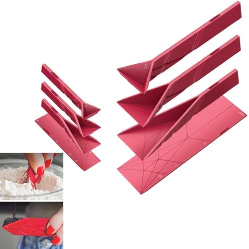 HAOBIN 2 Stück messlöffel silikon Polygons 3-in-1 flacher Messlöffel 3 verschiedene Größen Polygone Messlöffel Multifunktionaler faltbarer Messlöffel,flüssiges und festes Messwerkzeug (rot) von HAOBIN