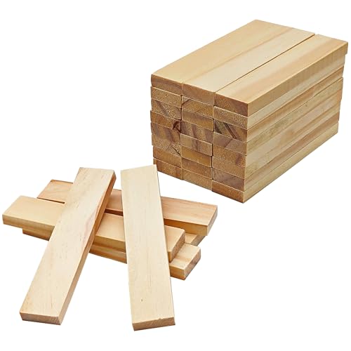 HAOBIN bastelholz klötzchen Holzbausteine bastelklötzchen Hölzchen 100x20x7 mm holzklötze Holzleiste Holzstäbchen basteln Holz für Heimwerkerprojekte und Deko,Bau und Vertäfelung (30) von HAOBIN