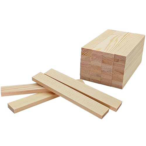 HAOBIN bastelholz klötzchen Holzbausteine bastelklötzchen Hölzchen 200x30x10 mm holzklötze Holzleiste Holzstäbchen basteln Holz für Heimwerkerprojekte und Deko,Bau und Vertäfelung (40) von HAOBIN