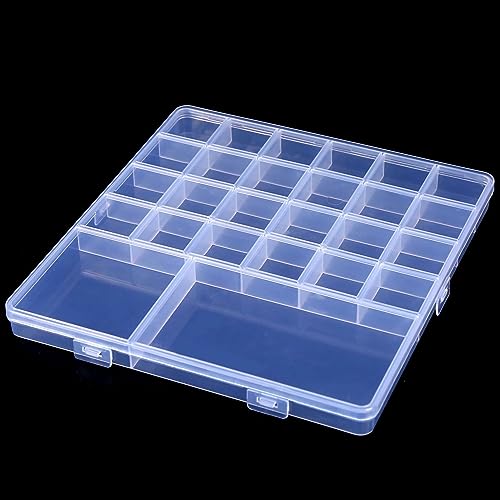 HAOBIN Sortierbox Plastik Sortierbox Klar Sortierboxen Transparent Sortierbox Sortimentskasten Sortierbox Plastik Mit Deckel Schmuck Box,26 Raster,Zur Aufbewahrung Von Schrauben,Ohrringen,Perlen von HAOBIN