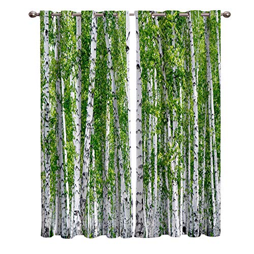 HAOBWZD 2er-Set Gardinen Verdunkelungsvorhang Thermo Vorhang Blickdicht Vorhang mit Ösen für Schlafzimmer & Wohnzimmer, 220x215cm Birkenwald Braun HAOBWZD 2er-Set Gardinen Verdunkelungsvorhang Thermo Vorhang Blickdicht Vorhang mit Ösen für Schlafzimmer & Wohnzimmer, 220x215cm Birkenwald Braun von HAOBWZD