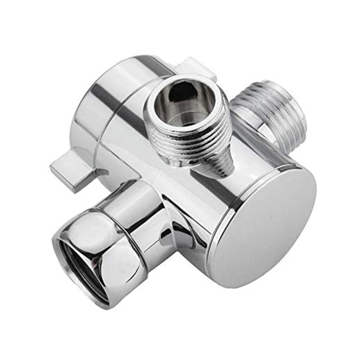 HAOCAI Shower Diverter Valve, 3 Way Shower Head Adapter, Universal Faucet Diverter Valve, Bathroom System Component Replacement Part Chrome Valves von HAOCAI