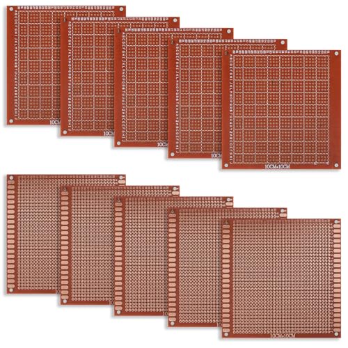 10 Stück Lochrasterplatte, Leiterplatte, PCB Prototyp Board Universal, Lochrasterplatine, Leiterplatten Kit für Prototyping, DIY Projekte - 10 * 10 cm 10 Stück Lochrasterplatte, Leiterplatte, PCB Prototyp Board Universal, Lochrasterplatine, Leiterplatten Kit für Prototyping, DIY Projekte - 10 * 10 cm von HAOCHEN