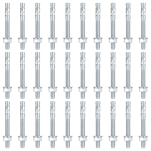 30 Stück Bolzenanker M10, Betonanker Schwerlastanker Schwerlastdübel M10 x 100mm, Verzinkt Ankerbolzen für Geländer Fenster Maschinen Balken Ankerschrauben Muttern Set 30 Stück Bolzenanker M10, Betonanker Schwerlastanker Schwerlastdübel M10 x 100mm, Verzinkt Ankerbolzen für Geländer Fenster Maschinen Balken Ankerschrauben Muttern Set von HAOCHEN