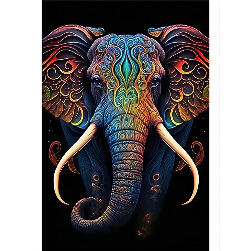 HAOCHEN 5D Diamond Art Painting Kit, DIY Diamant Painting Bilder, Diamant Kristall Strass Kreuzstich Painting Bilder Malen nach Zahlen 30x40cm, für Erwachsene Kinder Zuhause Wanddekoration (Elefant) von HAOCHEN