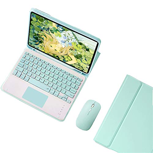 HAODEE Für iPad Pro Case Air 4 10,9 Zoll magnetische Schlankabdeckung mit Bluetooth Touchpad -Tastatur -Maushülle (Color : Blue Touch Mouse, Size : Pro 12.9) von HAODEE