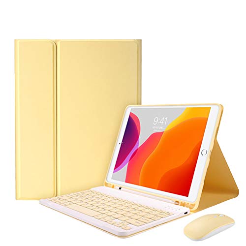 HAODEE Für iPad Pro Case Air 4 10,9 Zoll magnetische Schlankabdeckung mit Bluetooth Touchpad -Tastatur -Maushülle (Color : Yellow Mouse, Size : Pro 11 2020) von HAODEE