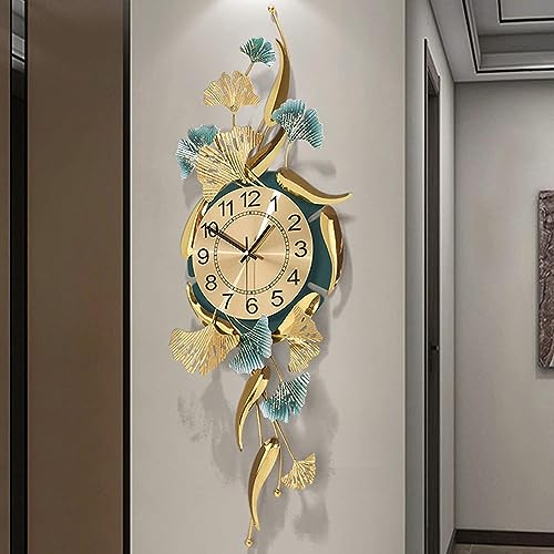 HAODING Wanddeko Metall Gingko Gold Wanddeko Metall Wanduhren 3D Wandskulpturen Ginkgo Moderner Luxus Wandkunst Wohnkultur Für Wohnzimmer Schlafzimmer Esszimmer(Color:B) von HAODING