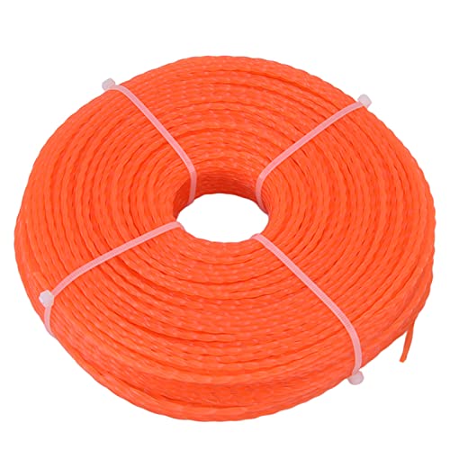 HAOHIZE Nylon-Trimmerschnur, 2,7 mm, 100 m, Weed Wacker String Weed Eater String Weedeater Line Twist Shape Trimmer Line für Hochleistungs-Rasenmäherschneider, Orange von HAOHIZE