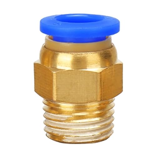 1 Stück Messing-Kniestück, pneumatische Einsteckverschraubung for 1/8"-1/2" BSPT und 4-16mm Rohre – Gas-Vakuum-Anschluss(12-02 Pc) von HAOJZE