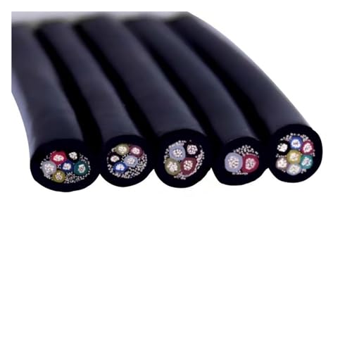 1 Stück UL2547 geschirmtes Steuerkabel 22AWG – 2–6-adriges PVC-Kupfer for Audio, 5–50 m Länge(Black,50M-22AWG (6CORES)) von HAOJZE
