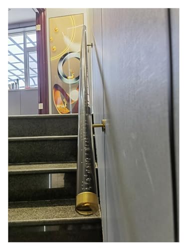 1 Stück anpassbarer 2-20 Fuß transparenter Treppenhandlauf aus Acryl – stabiles Geländer for den Innen- und Außenbereich(Golden Brackets,2.8m) von HAOJZE