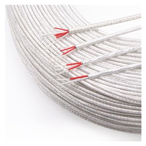 HAOJZE 1 Stück hochreines, versilbertes OFC-Audiokabel – 2–6 Adern, PTFE-geschirmt, DIY-Verstärker, Lautsprecher, Kopfhörerleitung(0.35mm,3 CORES-5 M) von HAOJZE