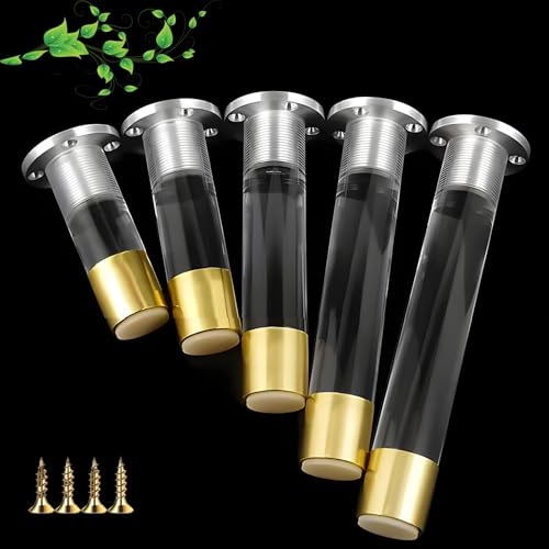 HAOJZE Verstellbare Möbelbeine aus Acryl, 4er-Set – robuste Couchbeine for Heimwerkerprojekte, höhenverstellbare Tischbeine(Brass,12cm/4.72inch) von HAOJZE