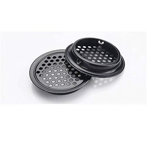 Lüftungsgitterabdeckung aus Edelstahl – 10er-Packung mit Netzlöchern for Lüftungsschlitze for Kleiderschrank, Schrank, Badezimmer, Küche, Büro(Convex 53mm) von HAOJZE