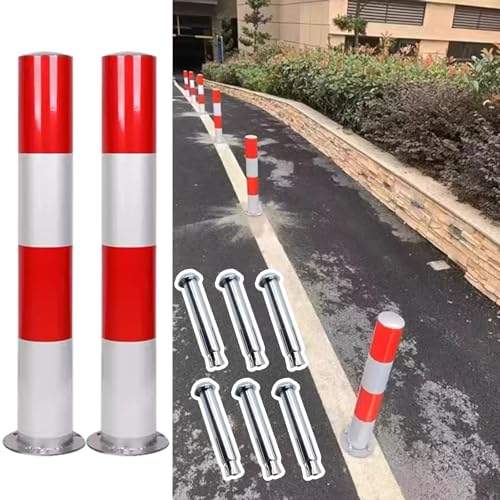 Verkehrspoller aus verzinktem Stahl – 40/60/75 cm lange, langlebige Sicherheitspfosten for Einfahrts- und Parkplatzbarrieren(2 Pcs 11.4x75cm/4.5x29.5inch) von HAOJZE