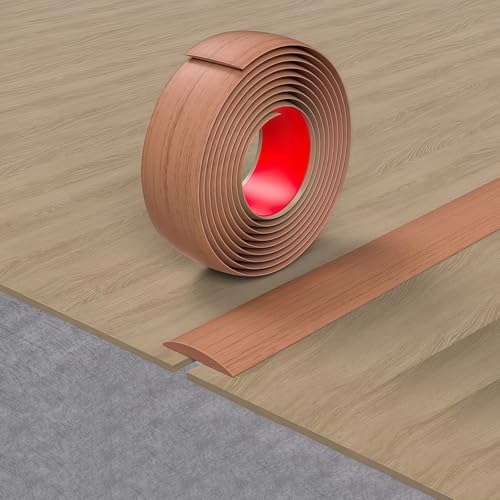100cm Boden Übergangsleiste Selbstklebend，PVC Flache Trennleiste，eeignet Für Bodenschwellen, Fugen In Fliesen, Holz, Laminat, Abziehen Und Aufkleben(Coffee,5cm/1.96in) von HAOKKV