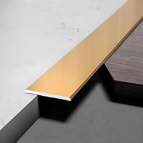 3 * 90cm Türschwellen Leiste, Flache Trennleiste, Aluminium Boden-Leiste, Metallbodenleisten Für Türen, Schwellen, Rampen, Fliesen, Laminate(Gold,5cm/1.9in) von HAOKKV