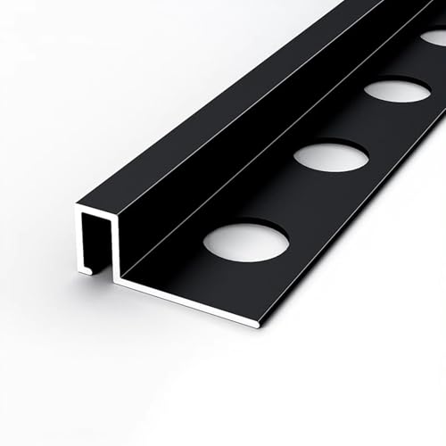 3 Stück Aluminium-Übergangsleiste Boden, Zum Füllen Von Höhenlücken Zwischen Türen, Schwellen, Fliesen Und Laminaten Zwischen 0,5 Und 1,2 cm(Black,1.2cm*1.2cm*3.2cm) von HAOKKV