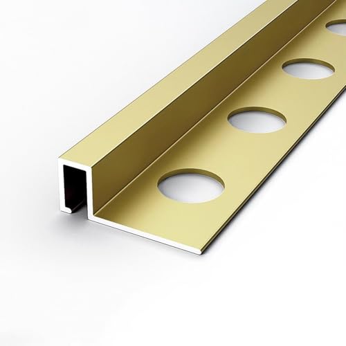 3 Stück Aluminium-Übergangsleiste Boden, Zum Füllen Von Höhenlücken Zwischen Türen, Schwellen, Fliesen Und Laminaten Zwischen 0,5 Und 1,2 cm(Gold,1cm*1.02cm*3.2cm) von HAOKKV