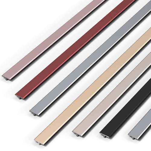 3 X 90 Cm T-Profilleiste Zur Verzierung Von Türen, Fliesen Und Wandfugen, Aluminium-Bodenübergangsleiste, Flache Abdeckleisten, Für Laminatbodenfugen Und Türübergänge(Black,15mm) von HAOKKV